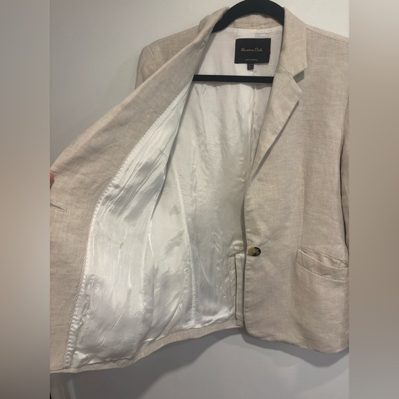 Massimo Dutti 100% Linen Blazer in Beige – Size 6 (EUR 38) - Picture 5 of 12